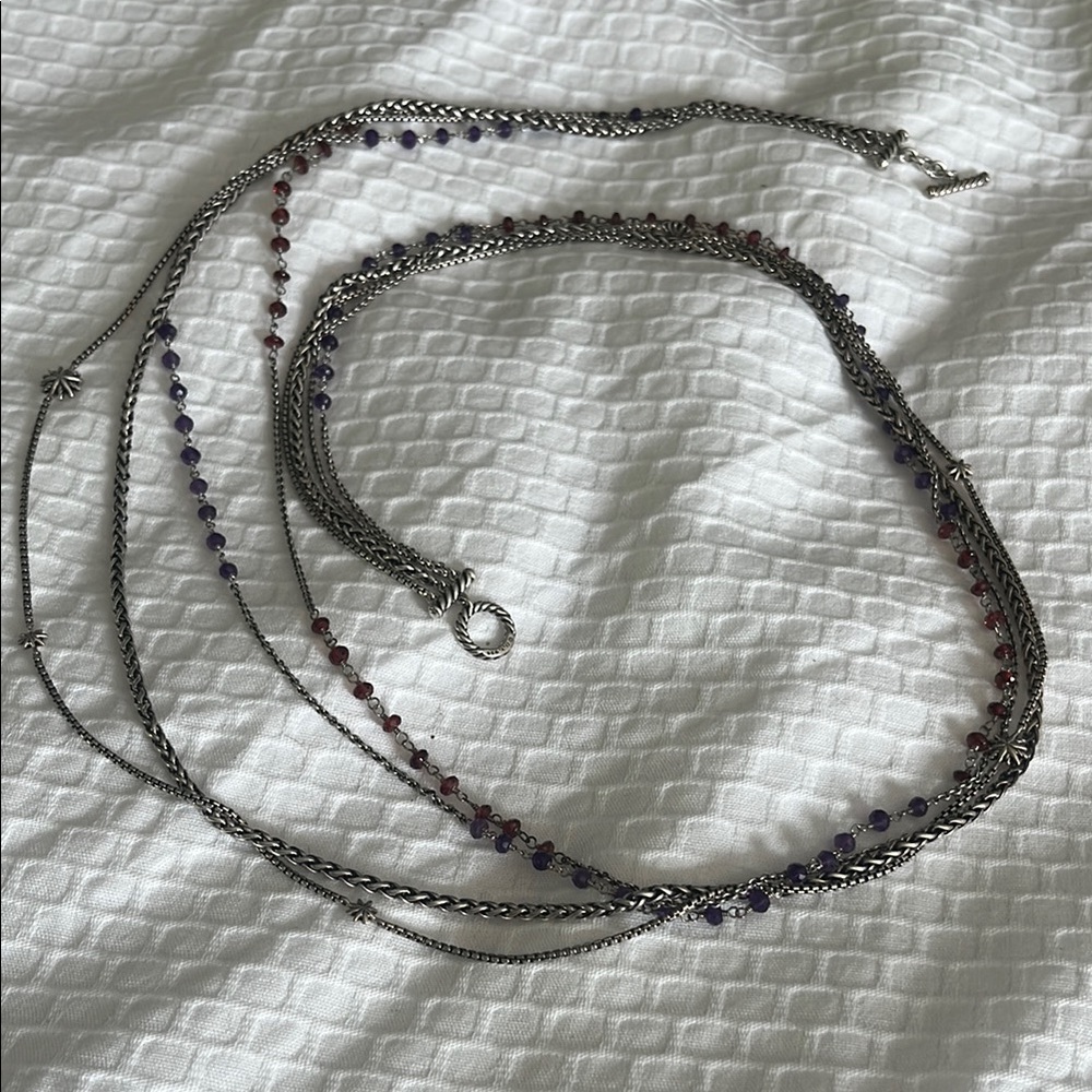 ESTATE SALE: David Yurman Silver and Purple Necklace